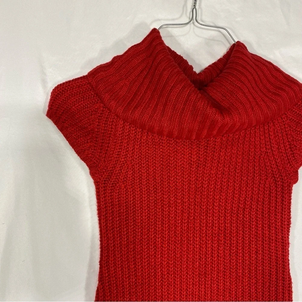 Cato Girls Red Cowl Neck Ribbed Knit Sweater Dress